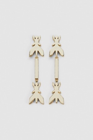 Patrizia Pepe Brass Drop Earrings Goud | PLG358062