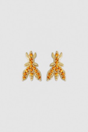 Patrizia Pepe Brass Earrings Oranje | LEA392108