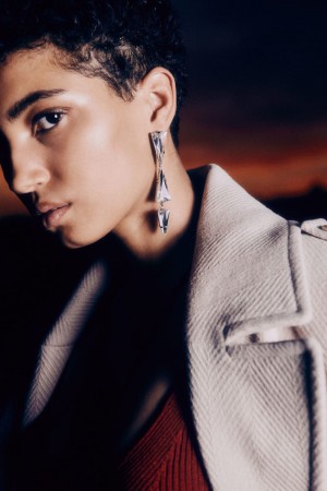 Patrizia Pepe Brass Earrings With Rhinestones Zilver | ZXO058734