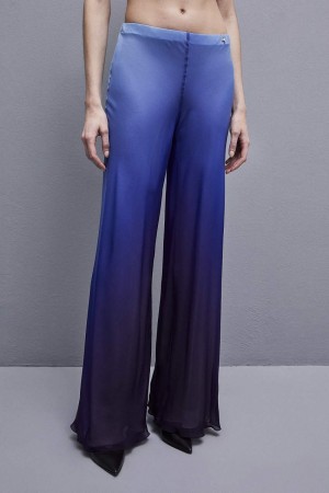 Patrizia Pepe Chiffon Pants With Degradè Print Lichtblauw | OBC325691