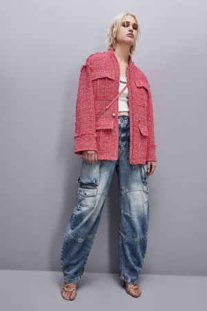 Patrizia Pepe Cotton Blend Over Parka Rood | UET832049