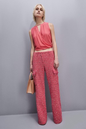 Patrizia Pepe Essential Crossover Top Roze | VZF538429