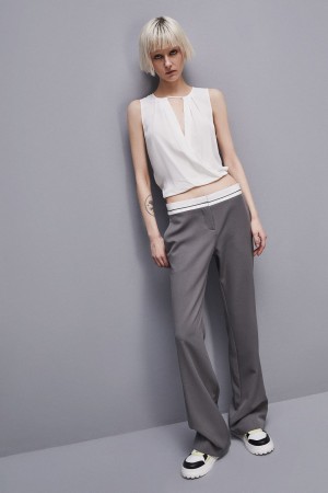 Patrizia Pepe Essential Crossover Top Wit | CMD037256
