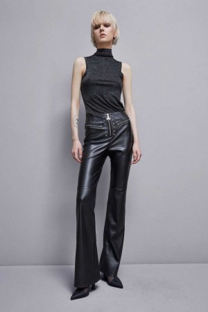 Patrizia Pepe Essential Sleeveless Top Zwart | KWI324150