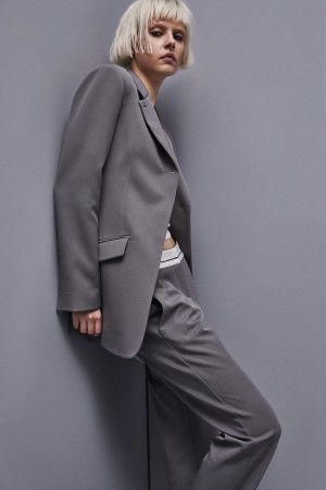 Patrizia Pepe Feminine One-button Jacket Grijs | SAB562814