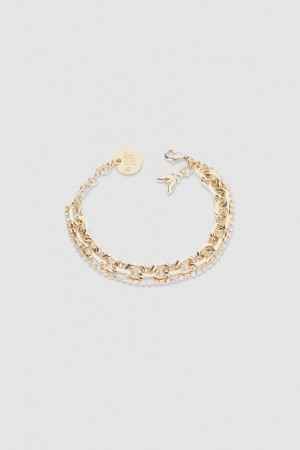 Patrizia Pepe Fly Diamond Brass Chain Bracelet Goud | PIN598672