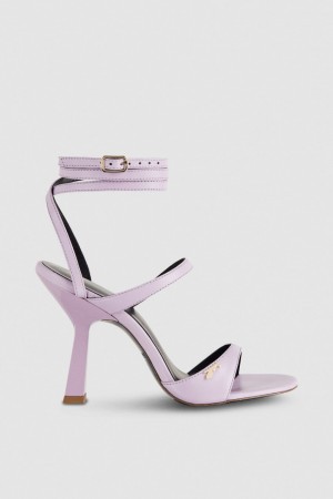 Patrizia Pepe Heeled Sandal With Green Leather Sole Paars | VHE968524
