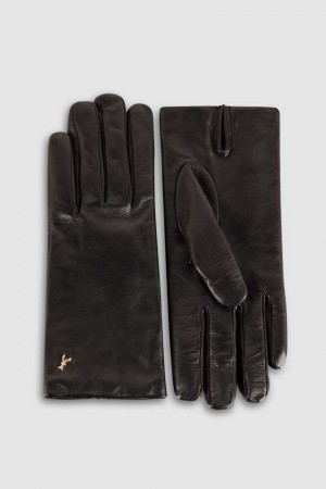 Patrizia Pepe Leather Gloves Zwart | AKV694370