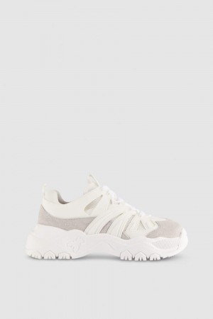 Patrizia Pepe Leather Running Sneakers Wit | XRH062431