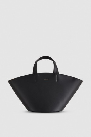 Patrizia Pepe Leather Shopper Zwart | FBA834972