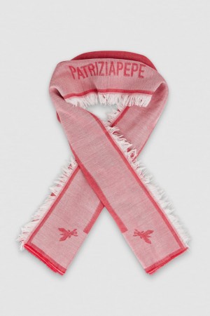 Patrizia Pepe Logo Print Scarf Roze | QFX012345