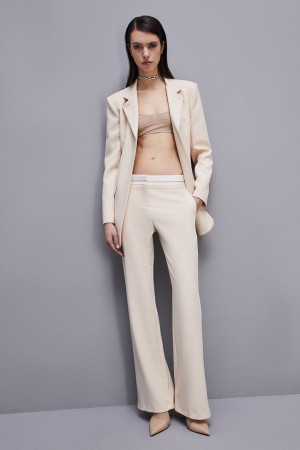 Patrizia Pepe Low-waisted Pants In Comfort Fabric Beige | RNB734860