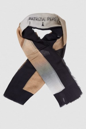 Patrizia Pepe Multi-fly Print Scarf Beige | GMU615439