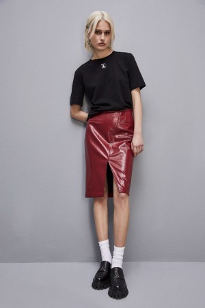 Patrizia Pepe Organic Cotton T-shirt Zwart | USM608251
