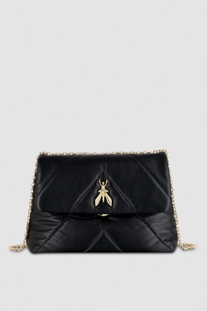 Patrizia Pepe Padded Fly Crossbody Bag Zwart | JHO965182