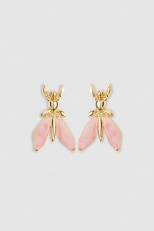 Patrizia Pepe Precious Fly Earrings With Stones Roze | VJD962301