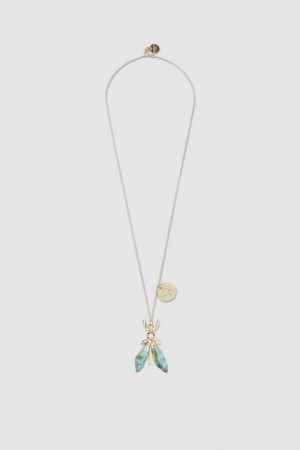 Patrizia Pepe Precious Fly Necklace With Stones Groen | DNJ321096