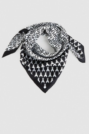 Patrizia Pepe Printed Silk Neckerchief Wit | PSC523791