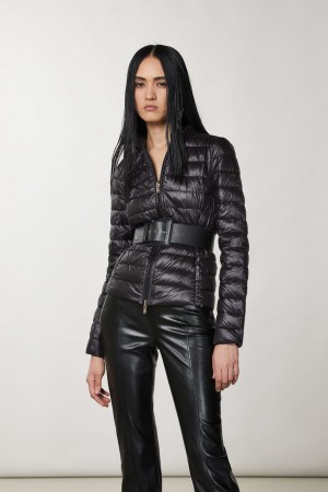Patrizia Pepe Reversible Down Proof Nylon Down Jacket Zwart | VJS987234