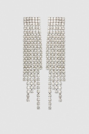 Patrizia Pepe Rhinestone Earrings Zilver | TSV510964