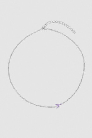 Patrizia Pepe Rhinestone Necklace Roze | HLE309147