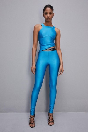 Patrizia Pepe Sleeveless Technical Jersey Top Lichtblauw | SPD134269