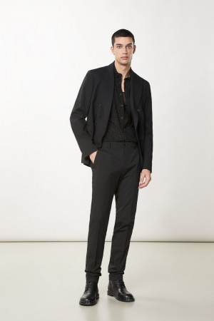 Patrizia Pepe Slim Canvas Pants Zwart | AXR684253