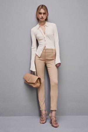 Patrizia Pepe Slim Pants Beige | LAO786510