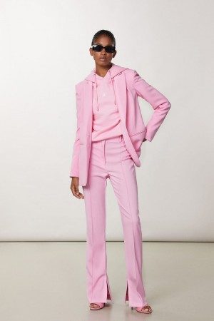 Patrizia Pepe Slim Pants With Side Slit Roze | QYG854371