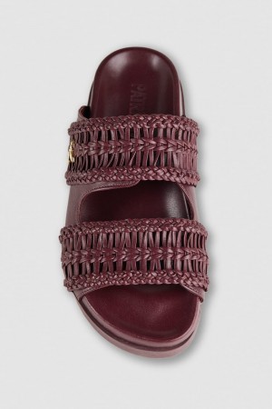Patrizia Pepe Slippers With Woven Leather Bands Paars | PMH370948