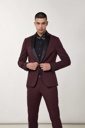 Patrizia Pepe Wool Blend Tuxedo Jacket Paars | VOF347290