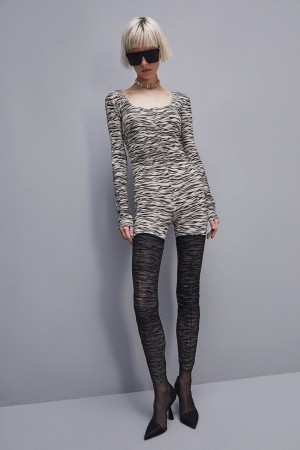 Patrizia Pepe Zebra Print Jumpsuit Animalier | GFM639715
