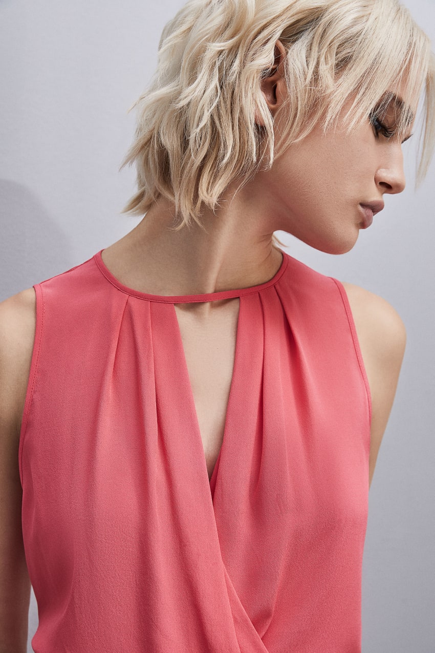 Patrizia Pepe Essential Crossover Top Roze | VZF538429