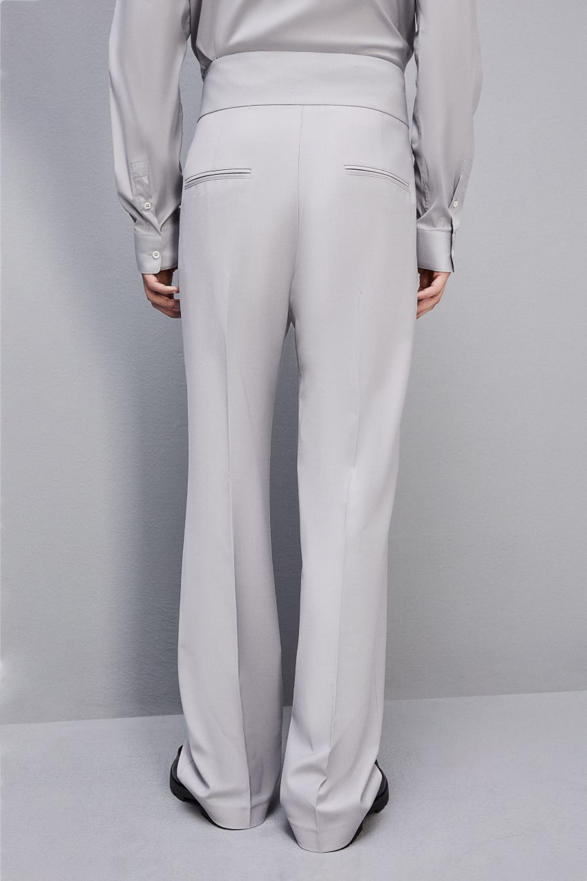 Patrizia Pepe High-waisted Pants In Cool Wool Grijs | CAO015382