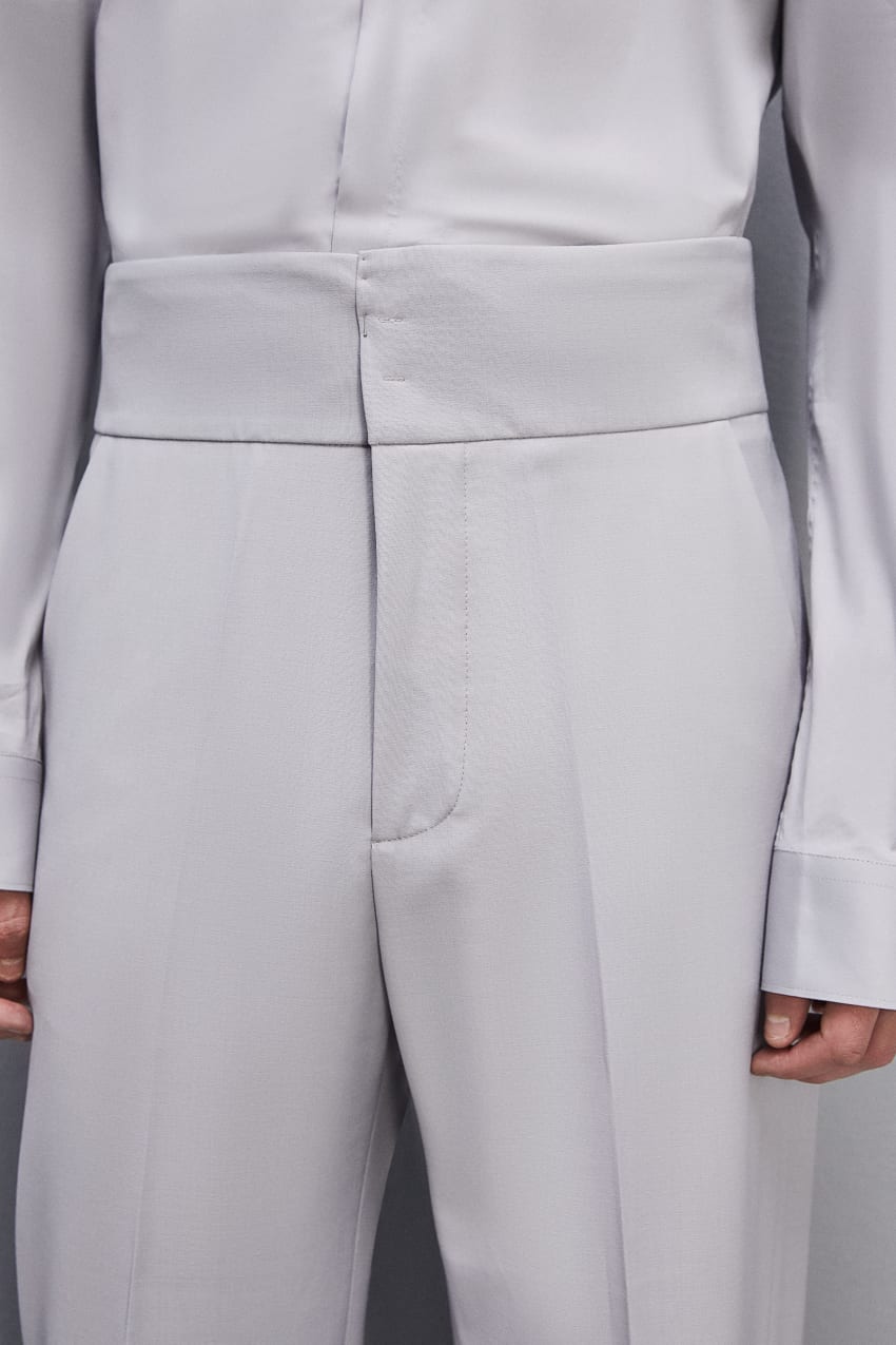 Patrizia Pepe High-waisted Pants In Cool Wool Grijs | CAO015382